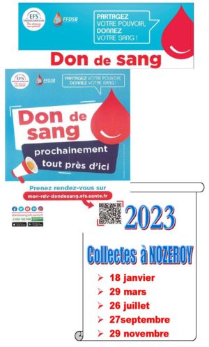 Affiche collectes sang 2023