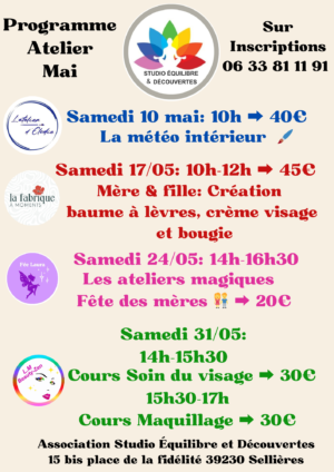 Programme Ateliers mai