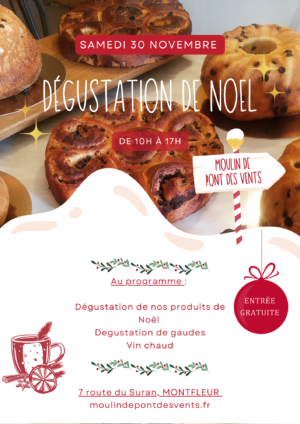 Affiche soirée de Noël rouge et blanc – 1